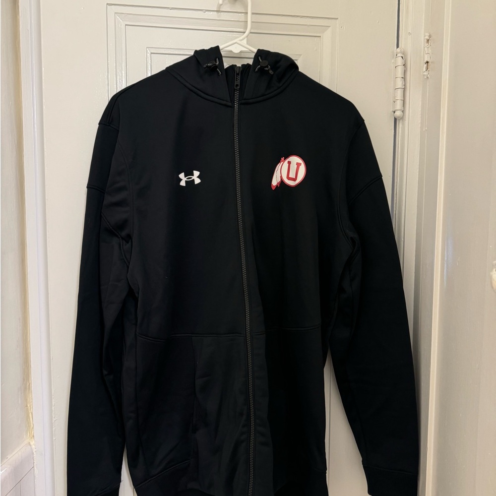 Utah Utes Under Armour Black Full-Zip Hoodie